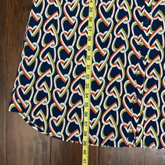 CAbi Blue and Cream Patterned Mini Dress - Picture 11 of 11